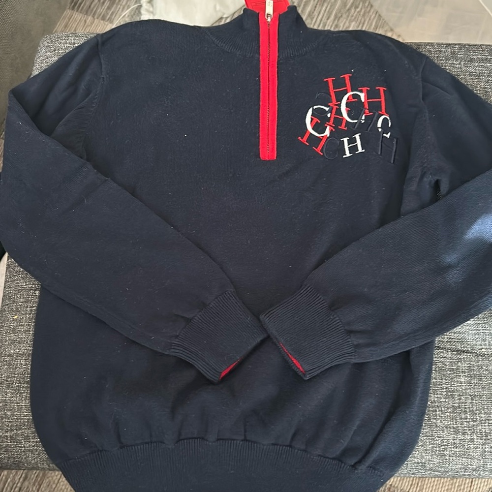 CH Carolina Herrera boys half zip logo sweater size 6 NWT
